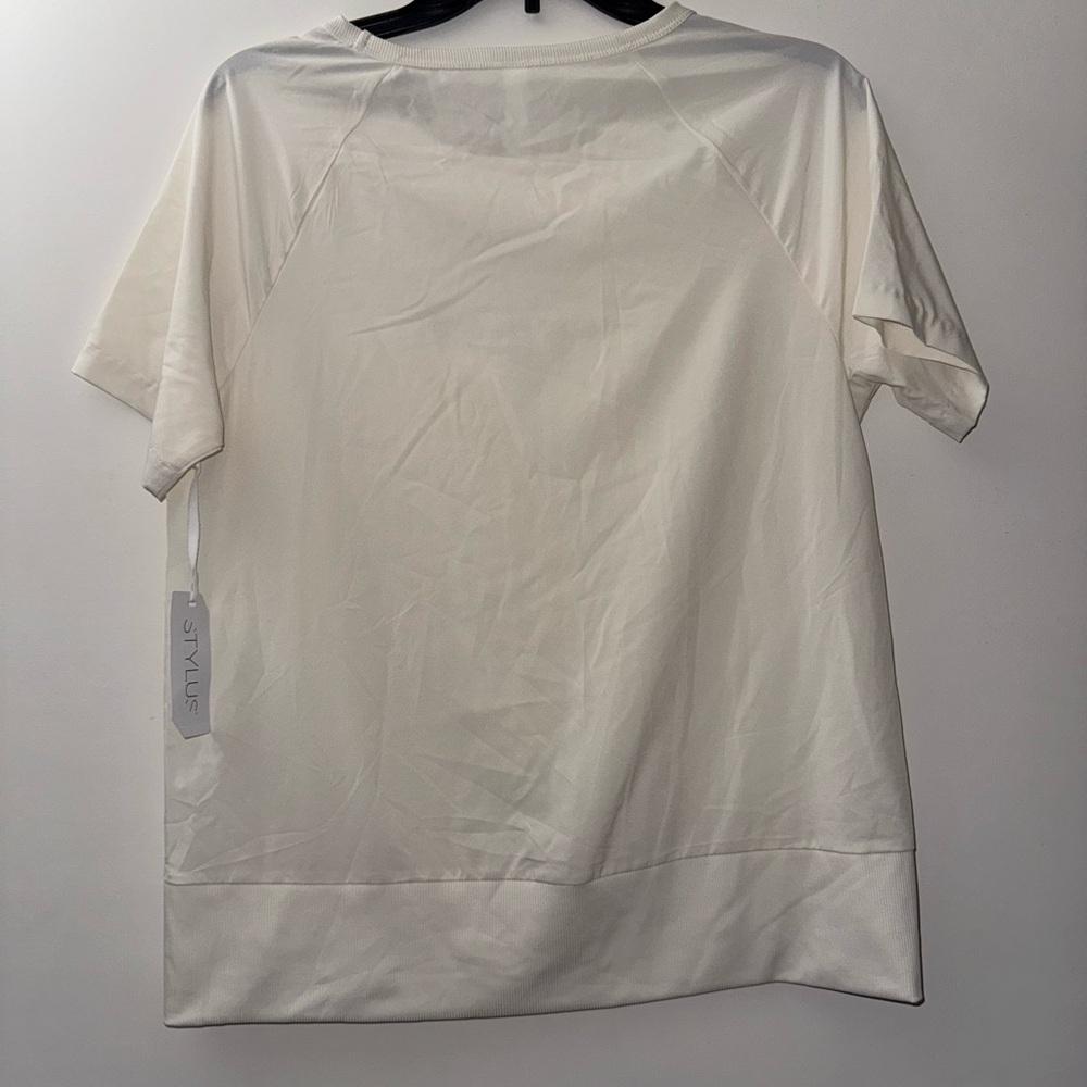 STYLUS Cream Boxy Short Sleeve T-Shirt - Picture 3 of 3